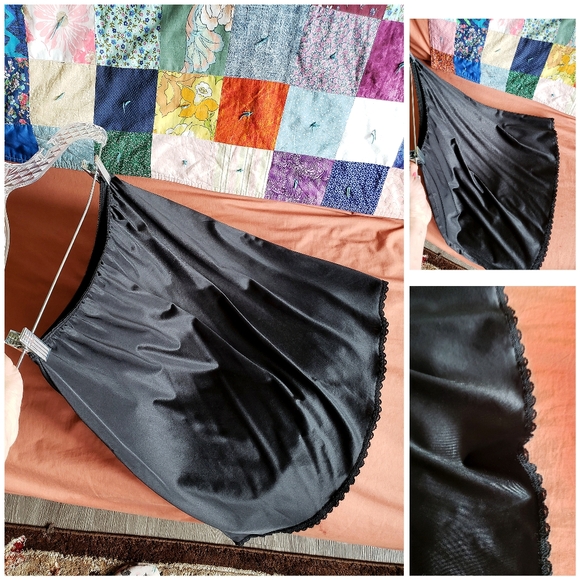 Lord & Taylor Other - Sexy vintage black satin slip skirt